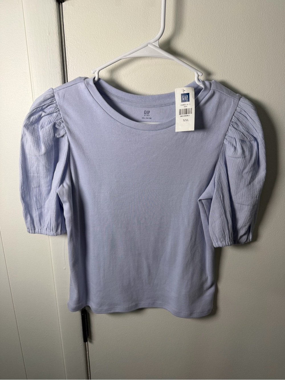 GAP Kids Puff Sleeve Top in Light Lavender